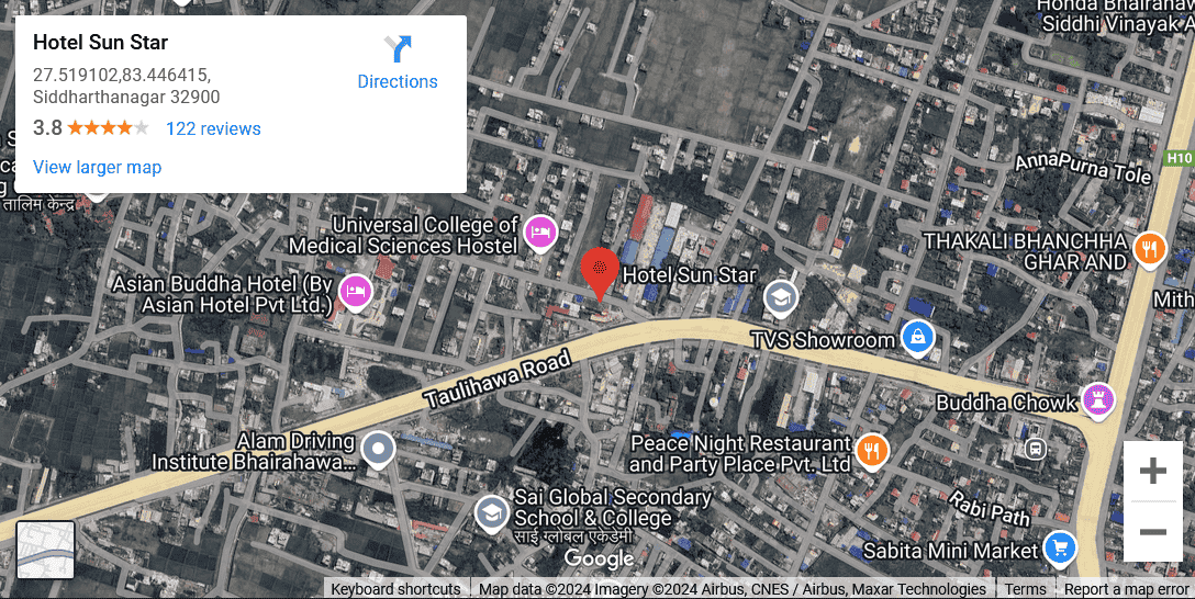 Location of Hotel Sun Star